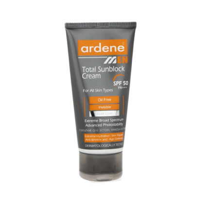 کرم ضد آفتاب بی رنگ برند آردن SPF50 مدل Total Sun Block